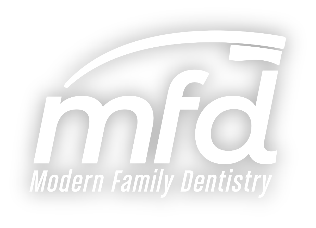 ModernFD-Logo-white transparent background png Modern Family Dentistry logo (white)